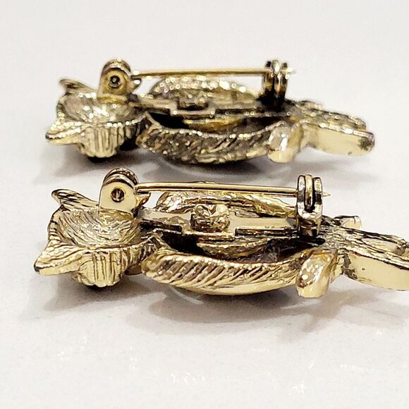 Vintage Gold and Brown Owl Brooches - Picture 8 of 10